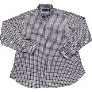 Polo Ralph Lauren Purple Plaid Button Long Sleeve 2XL Cotton Shirt Men's XXL